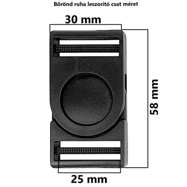 Műanyag csat E11, fekete színben E11