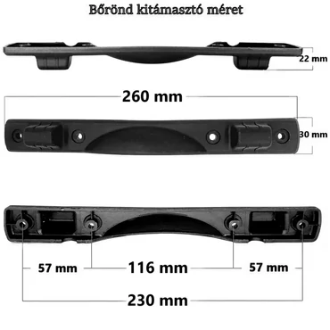 Bőrönd kitámasztó KI119, fekete színben KI119