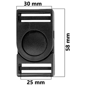 Kép 1/7 - Műanyag csat E11, fekete színben