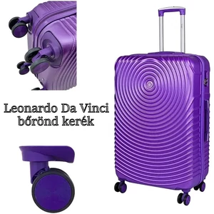 Kép 2/7 - Leonardo Da Vinci bőrönd kerék KE3074, lila színben