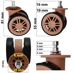 Kép 1/7 - Leonardo Da Vinci bőrönd kerék KE3082, rózsaarany színben