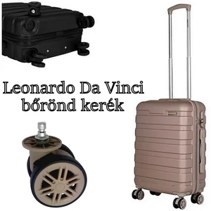 Kép 2/7 - Leonardo Da Vinci bőrönd kerék KE3086, pezsgő színben