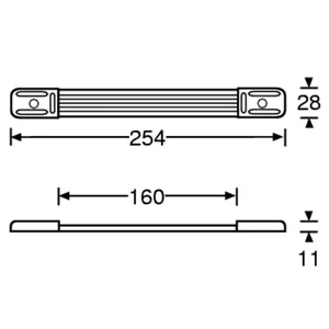 Kép 4/5 - Bőrönd fogantyú 254x28x11mm, fekete színben