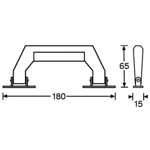 Kép 6/8 - Bőrönd fogantyú 180x15x65mm, fekete színben