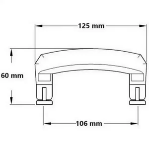 Kép 7/8 - Bőrönd fogantyú 125x22x60mm, fekete színben